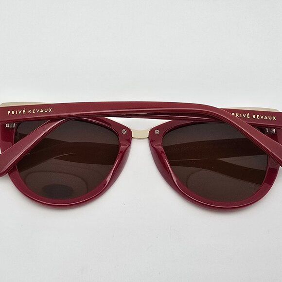 *SOLD* Prive Revaux The Berlin Red Gold Frame Polarized Brown Lens Sunglasses - Picture 11 of 16